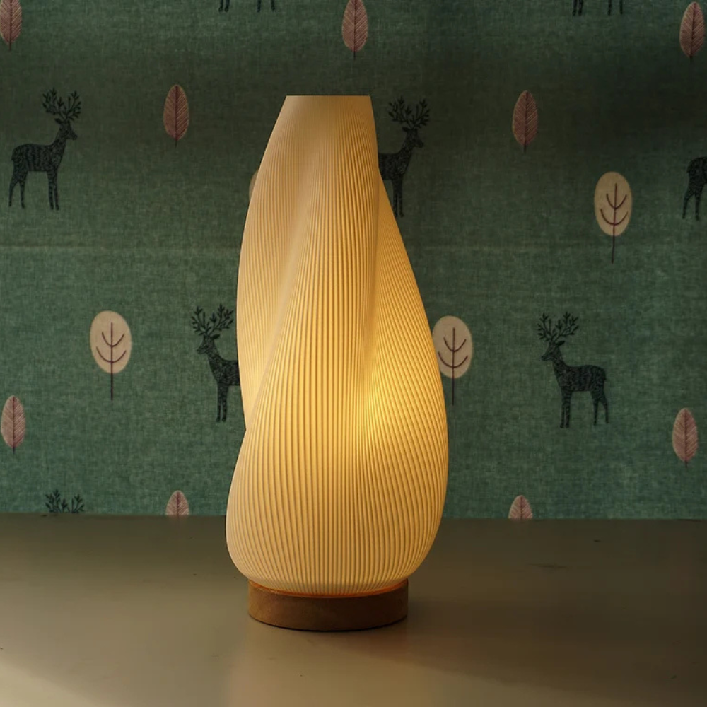 Art Deco Table Lamp - Retro Design Light for Bedroom, Living room - 3D Printed Lamp