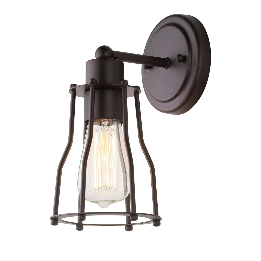 Reversible Metal Wall Sconce with Bulb Included  Industrial Vanity Light